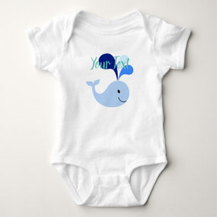 Body Para Bebê Baleia azul bonito feliz