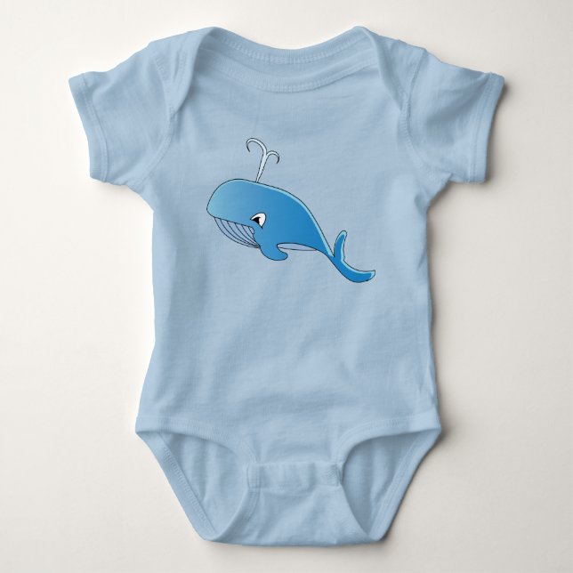 Body Para Bebê Baleia - Bebê Jersey - Roupa dentada (Frente)