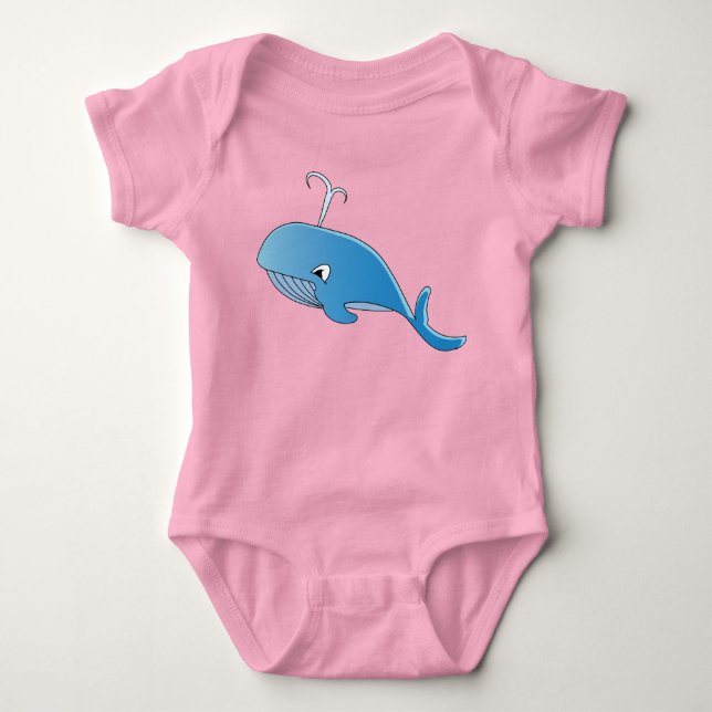 Body Para Bebê Baleia - Bebê Jersey - Roupa dentada (Frente)