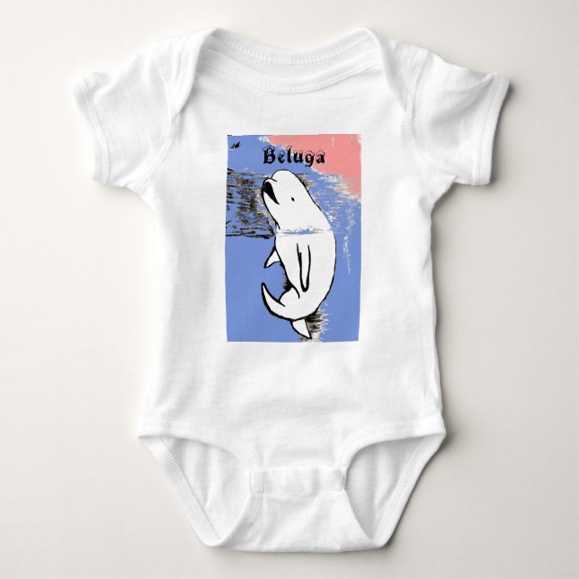 Body Para Bebê Baleia da beluga (Frente)