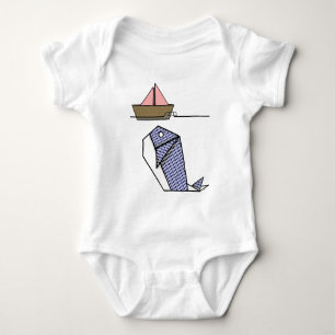 Body Para Bebê Baleia de Papel de Pasta Cuja Cobra