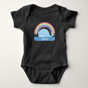 Body Para Bebê Baleia e Arco-íris Personalizados Fofinhos