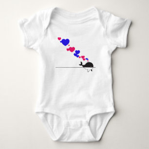 Body Para Bebê Baleia e Corações