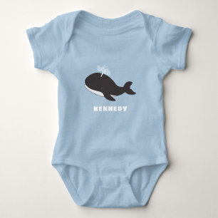 Body Para Bebê Baleia Fofa Nome Personalizado Customizado Menino