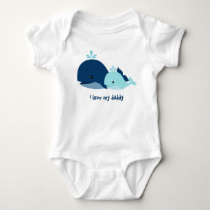 Body Para Bebê Baleias azuis-brancas