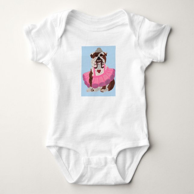 Body Para Bebê Ballerina Bulldog (Frente)