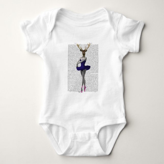 Body Para Bebê Ballerina Deer em Azul (Frente)