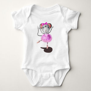 Body Para Bebê Ballerina Mouse Engraçado Bebê Roupa