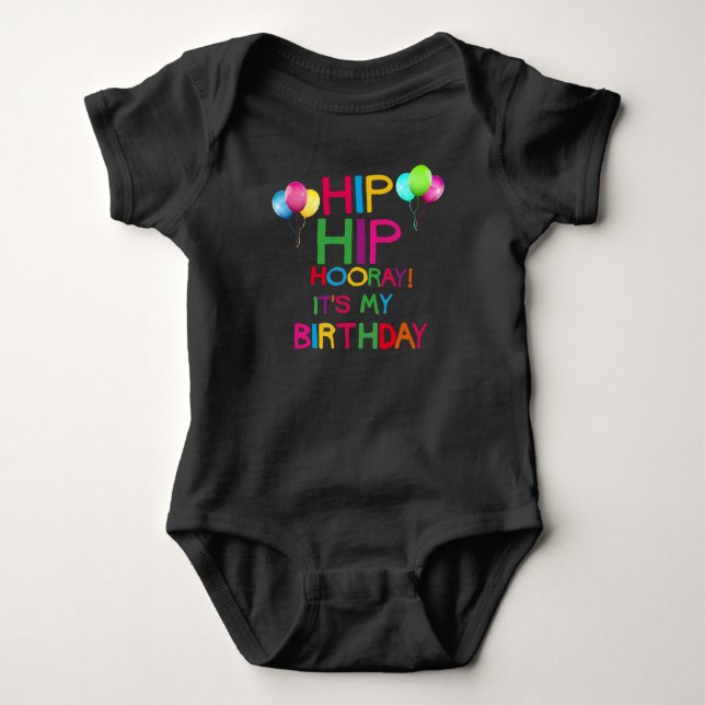 Body Para Bebê Balões de Aniversário Coloridos (Frente)
