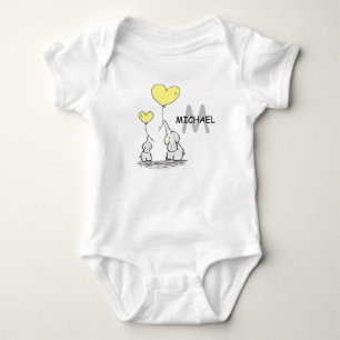 Body Para Bebê Balões pretos amarelos cinzentos personalizados d