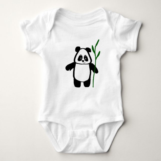 Body Para Bebê Bambu o Romper do Creeper do bebê da panda (Frente)