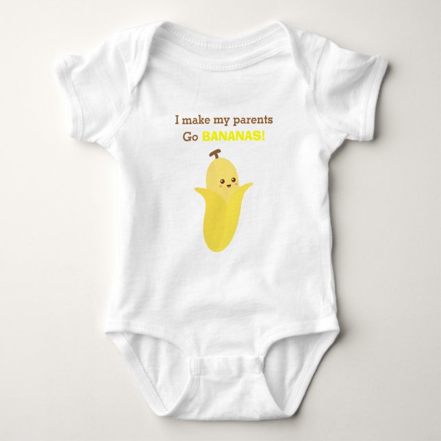 Body Para Bebê Banana bonito e engraçada, para bebês (Frente)