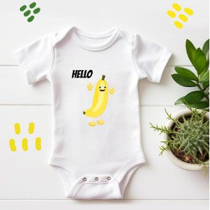 Body Para Bebê Banana-branca