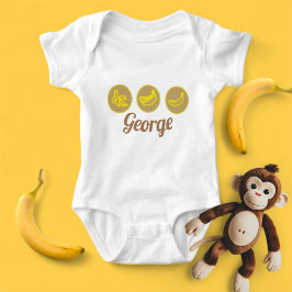 Body Para Bebê Bananas-neon amarelas e bronzeadas