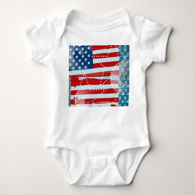 Body Para Bebê Bandeira Americana (Frente)