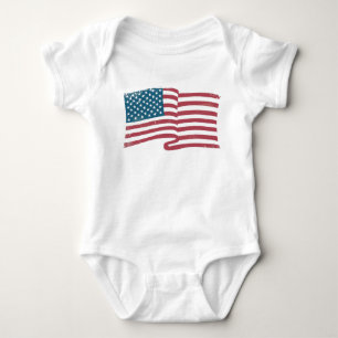 Body Para Bebê bandeira americana