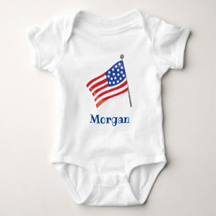Body Para Bebê Bandeira Americana