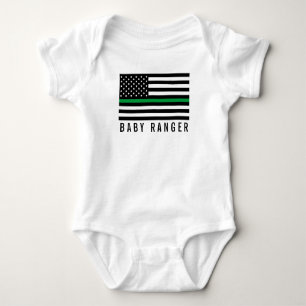 Body Para Bebê Bandeira americana da Linha Verde fina da guarda
