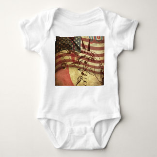 Body Para Bebê Bandeira americana Grunge: fundo texturizado.