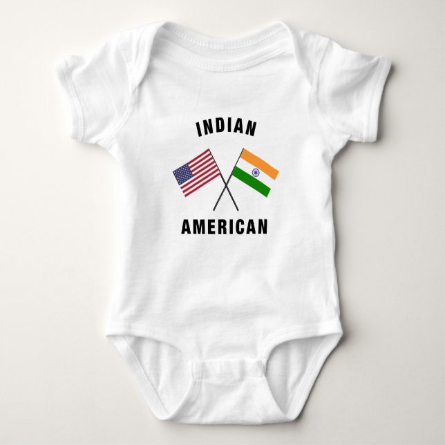 Body Para Bebê Bandeira americana indiana (Frente)