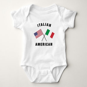 Body Para Bebê Bandeira americana italiana