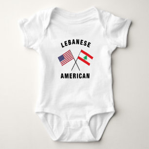 Body Para Bebê Bandeira Americana Libanesa