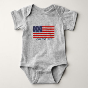 Body Para Bebê Bandeira Americana Patriótica jérsey