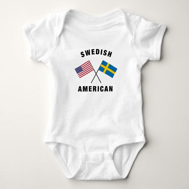 Body Para Bebê Bandeira americana sueco (Frente)