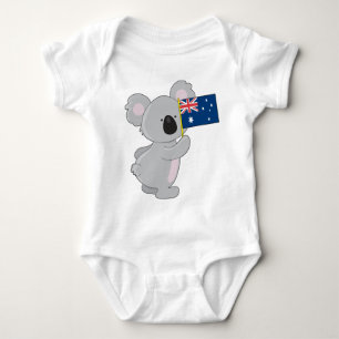 Body Para Bebê Bandeira Australiana Koala