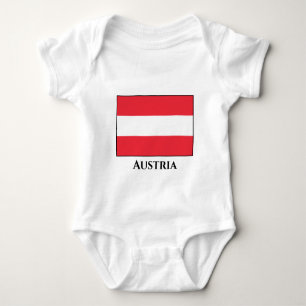 Body Para Bebê Bandeira Áustria (Áustria)
