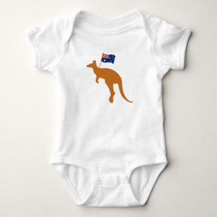 Body Para Bebê bandeira branca kangaroo australia