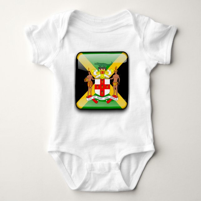Body Para Bebê bandeira brilhante jamaicana (Frente)