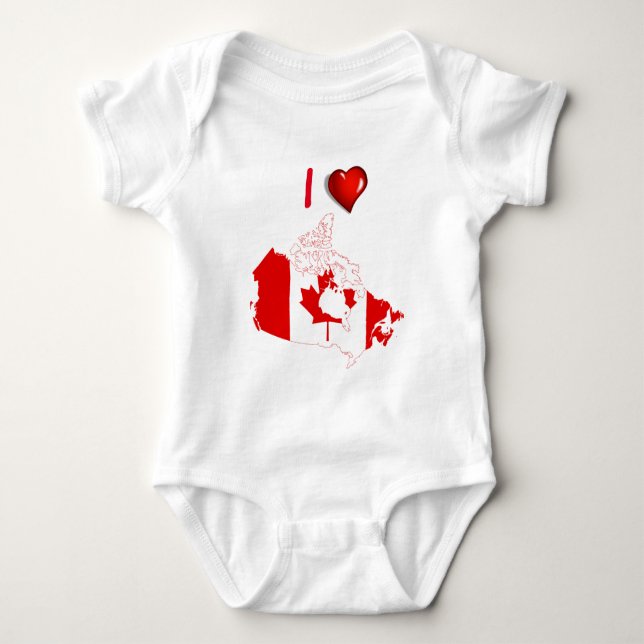 Body Para Bebê Bandeira canadiana (Frente)