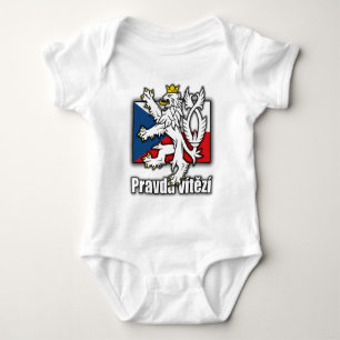 Body Para Bebê Bandeira checa da brasão do leão