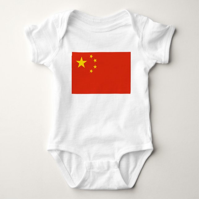 Body Para Bebê Bandeira Chinesa (China) (Frente)