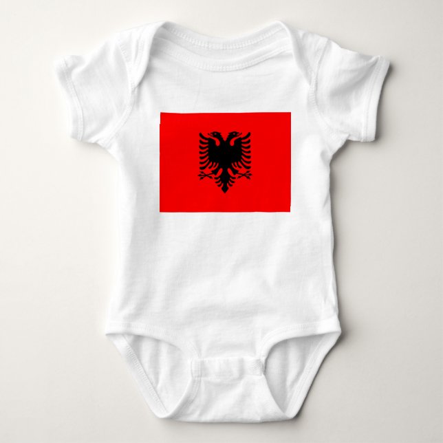 Body Para Bebê Bandeira da Albânia (Frente)