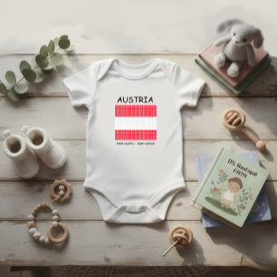 Body Para Bebê Bandeira da Áustria