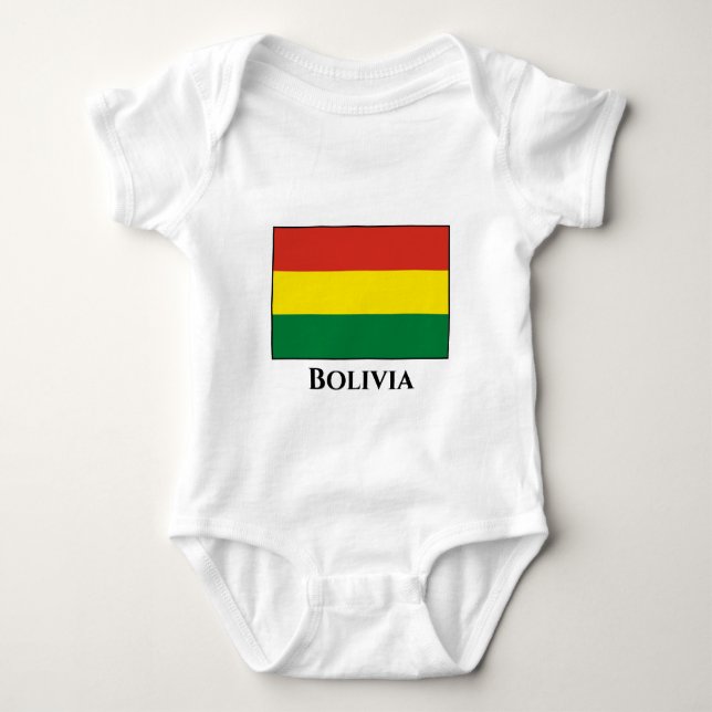 Body Para Bebê Bandeira da Bolívia (Bolívia) (Frente)