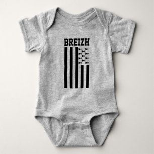 Body Para Bebê Bandeira da Bretanha, França
