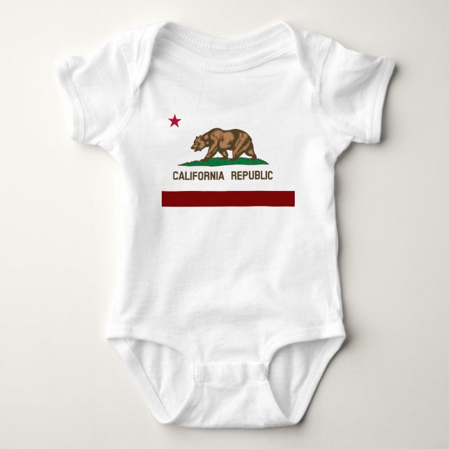 Body Para Bebê bandeira da Califórnia (Frente)