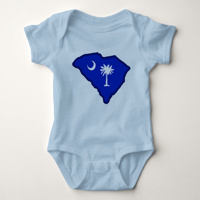 Body Para Bebê Bandeira da Carolina do Sul (Frente)