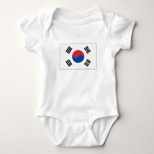 Body Para Bebê Bandeira da Coreia do Sul