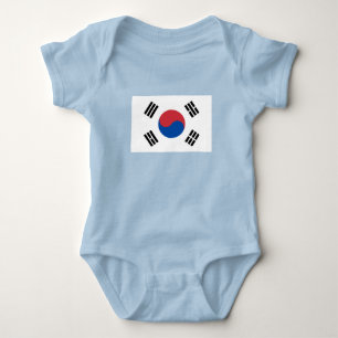 Body Para Bebê Bandeira da Coreia do Sul