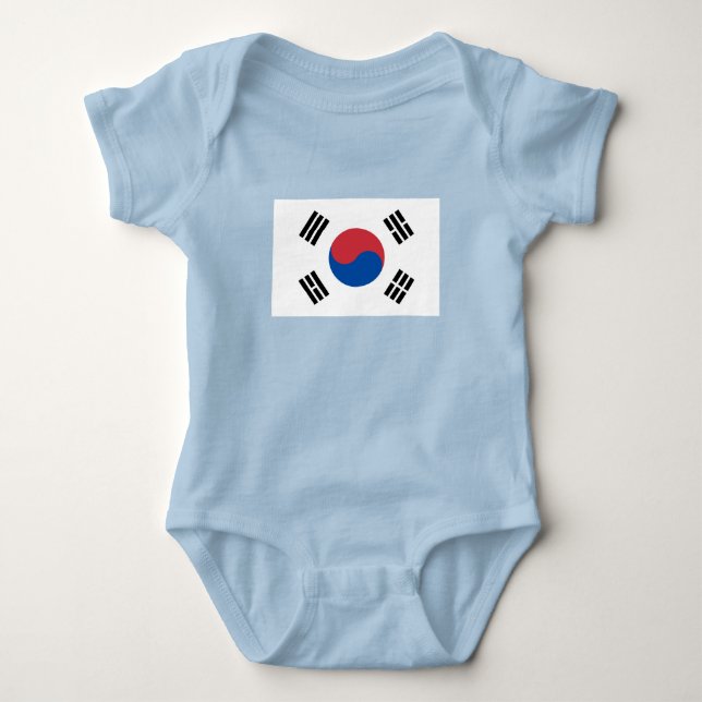 Body Para Bebê Bandeira da Coreia do Sul (Frente)