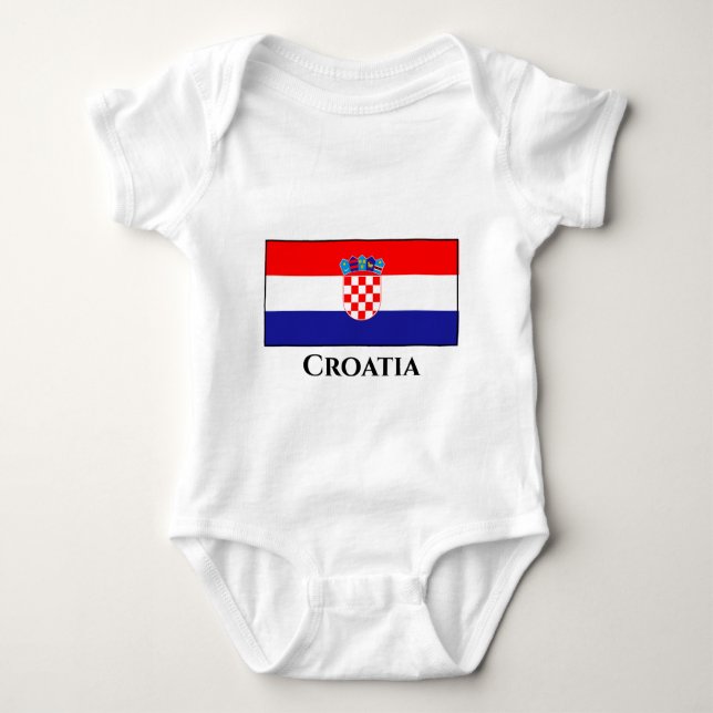 Body Para Bebê Bandeira da Croácia (Croácia) (Frente)