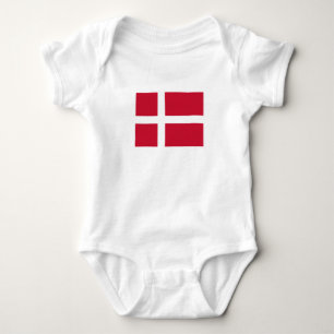 Body Para Bebê Bandeira da Dinamarca