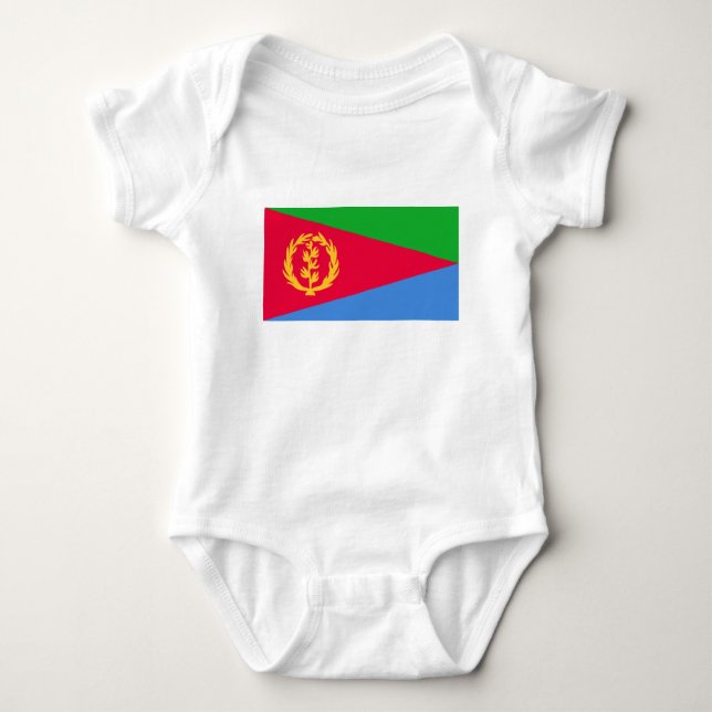 Body Para Bebê Bandeira da Eritreia (Frente)