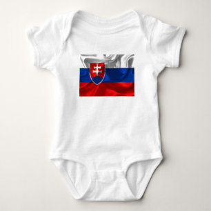 Body Para Bebê Bandeira da Eslováquia