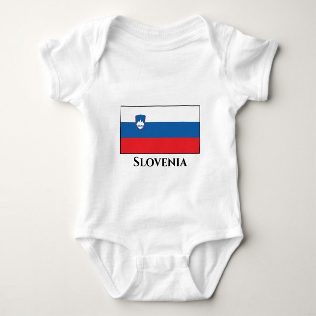 Body Para Bebê Bandeira da Eslovênia (Frente)