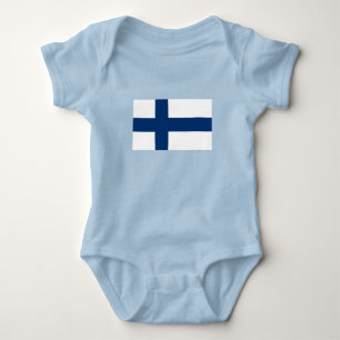 Body Para Bebê Bandeira da Finlândia